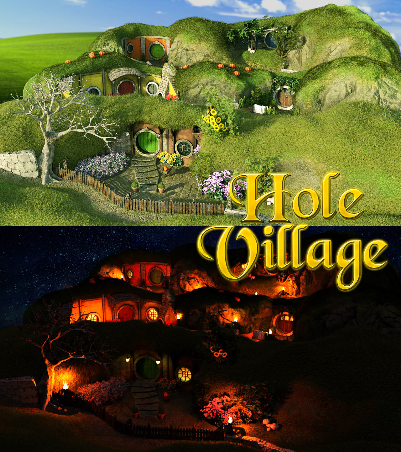 Hole Village for DS Iray by: powerage, 3D Models by Daz 3D