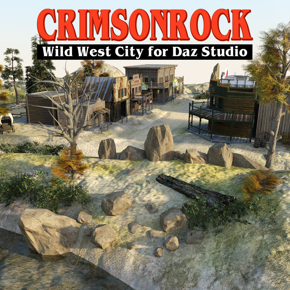 Crimsonrock Wild West City for DS Iray by: powerage, 3D Models by Daz 3D