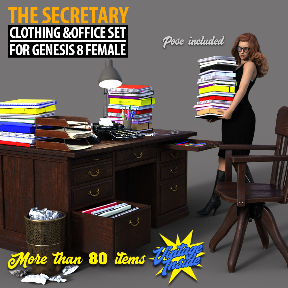 The Secretary for G8F by: powerage, 3D Models by Daz 3D