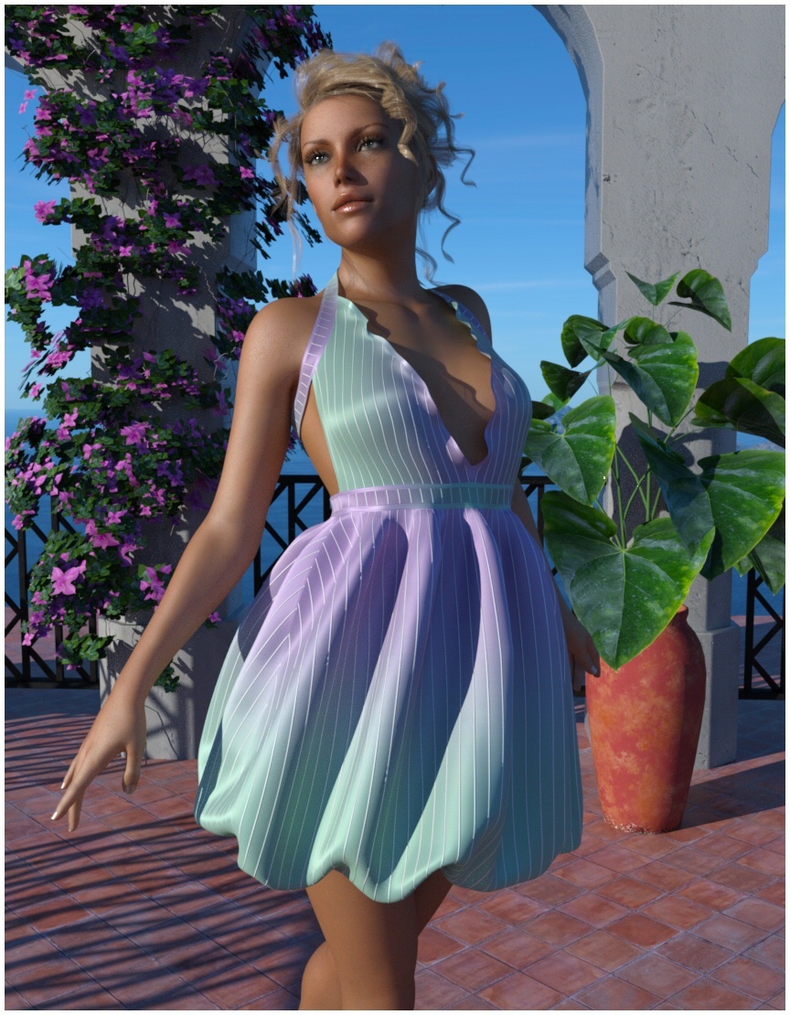 dForce - Puffball Dress for G8F by: Lully, 3D Models by Daz 3D