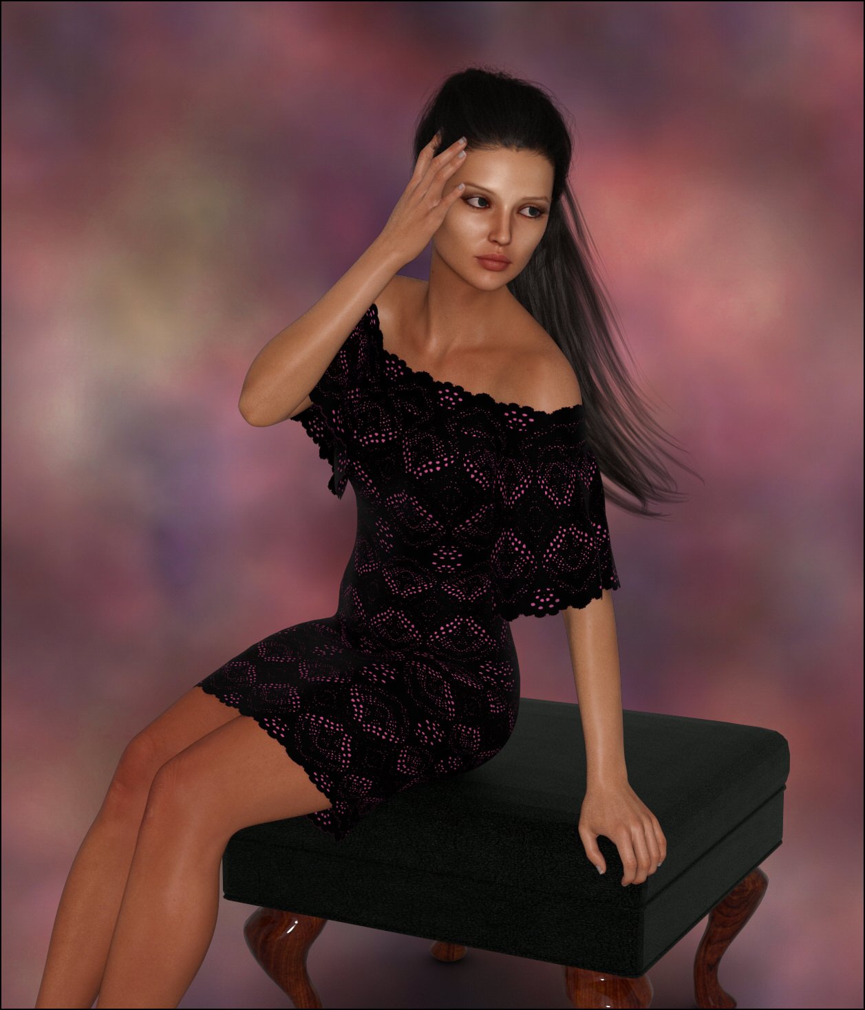 dForce - Shimmy Dress for G8F by: Lully, 3D Models by Daz 3D
