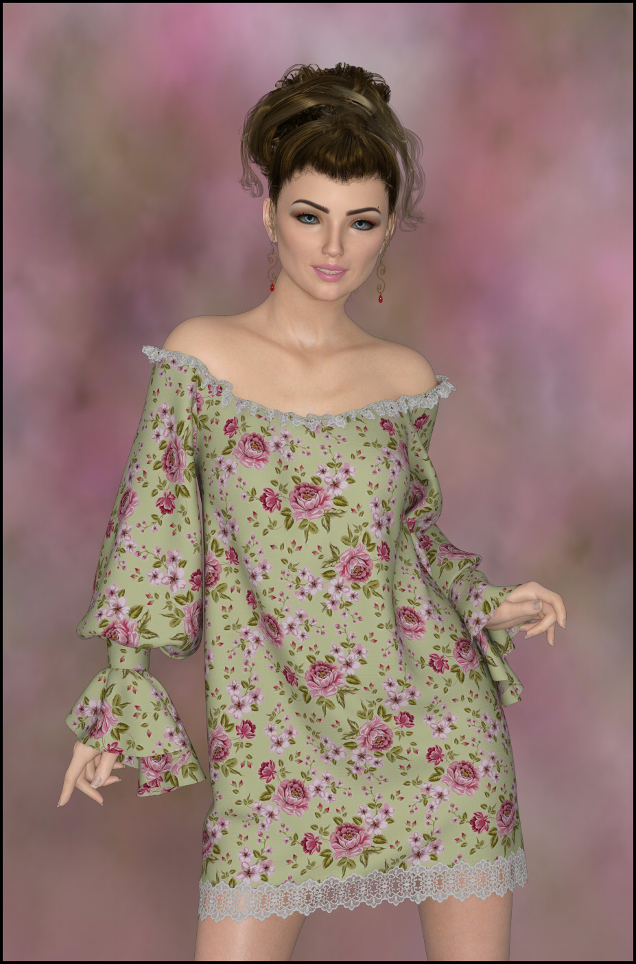 dForce - Summer Shift Dress for G8F by: Lully, 3D Models by Daz 3D