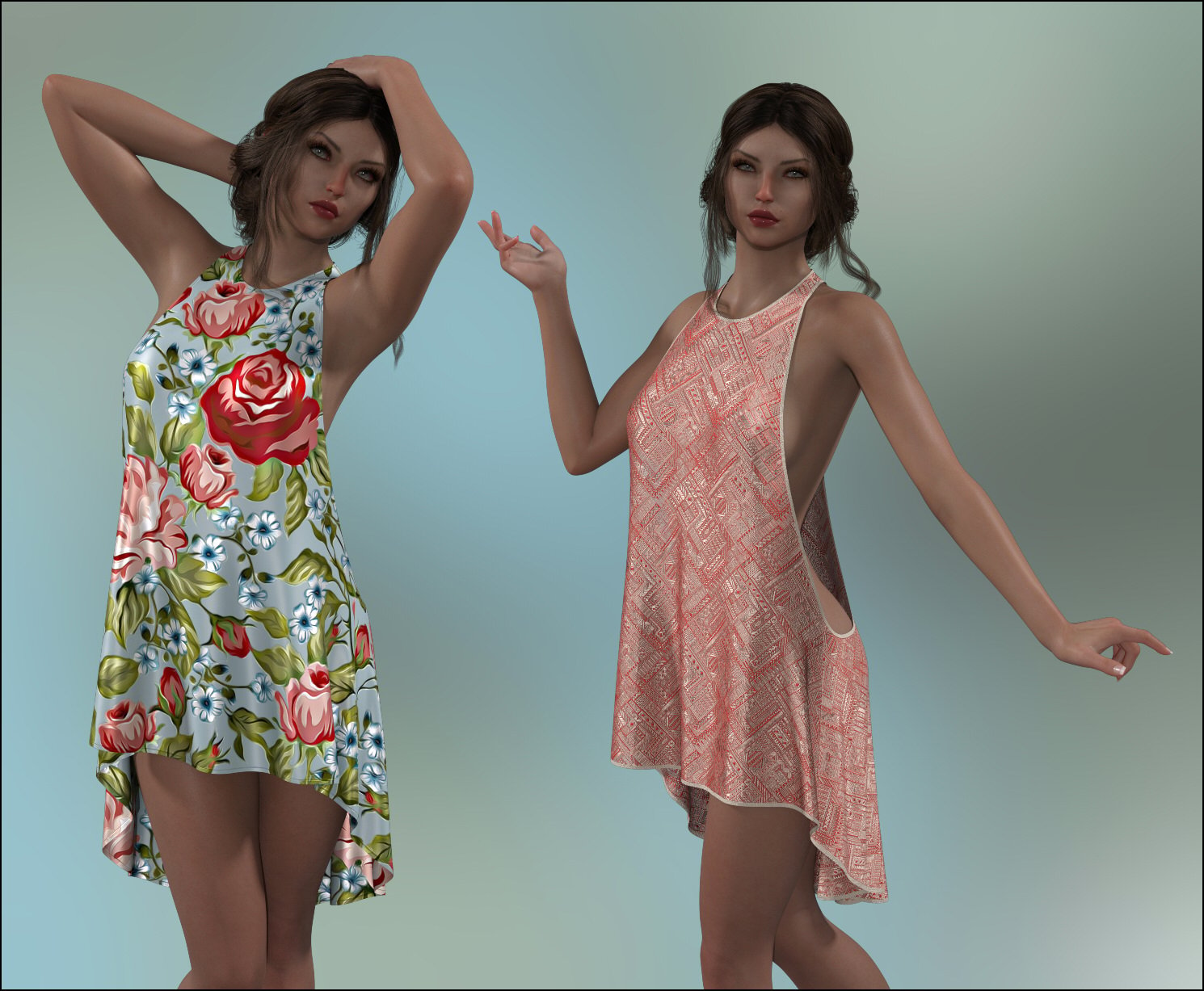 dForce-T-Bar Dress for G8F | Daz 3D