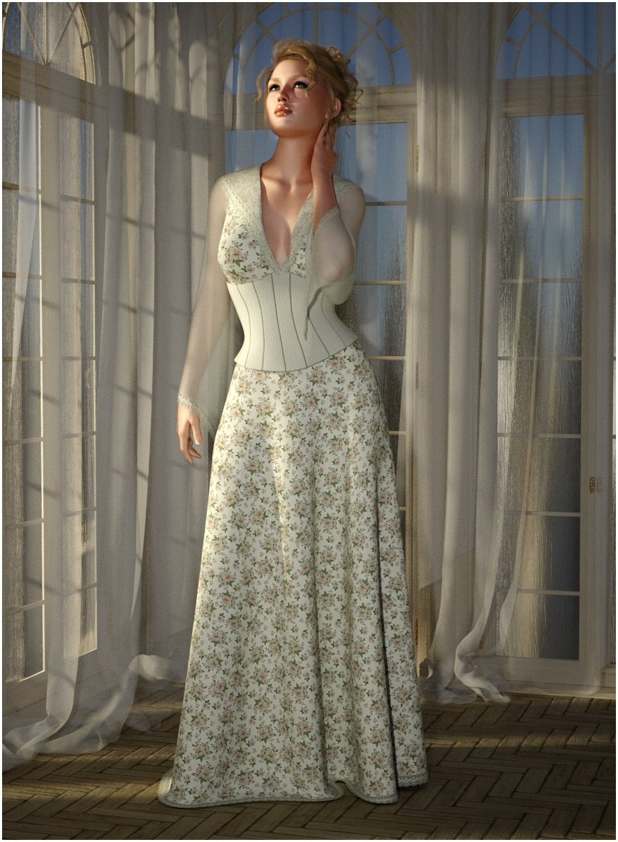 dForce - Euphemia Gown for G8F by: Lully, 3D Models by Daz 3D