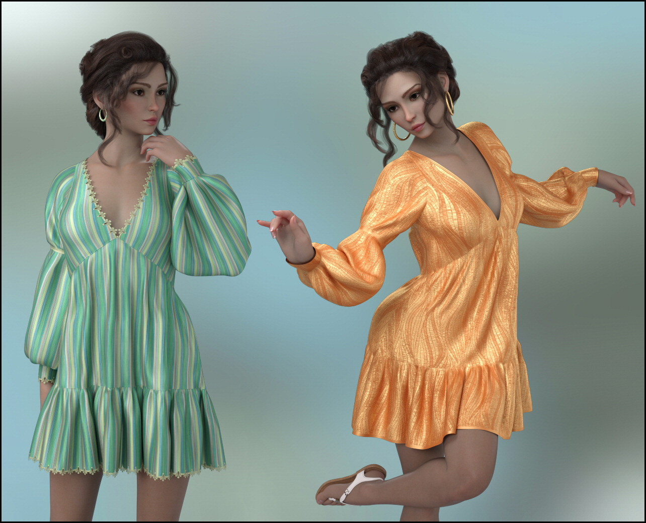 dForce - Patience Dress for G8F by: Lully, 3D Models by Daz 3D