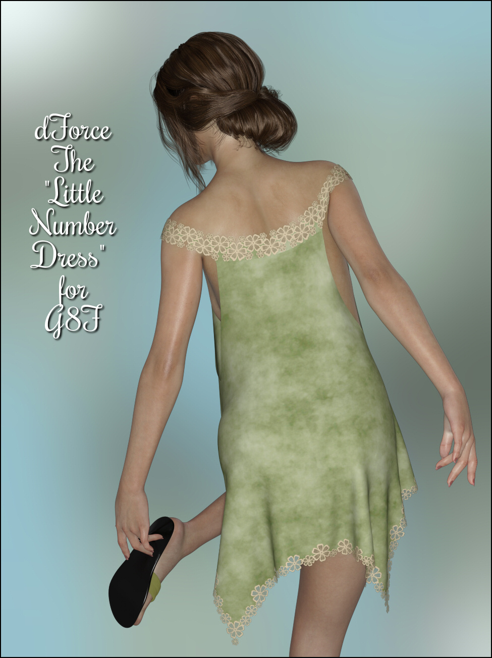 dForce - The Little Number Dress for G8F by: Lully, 3D Models by Daz 3D