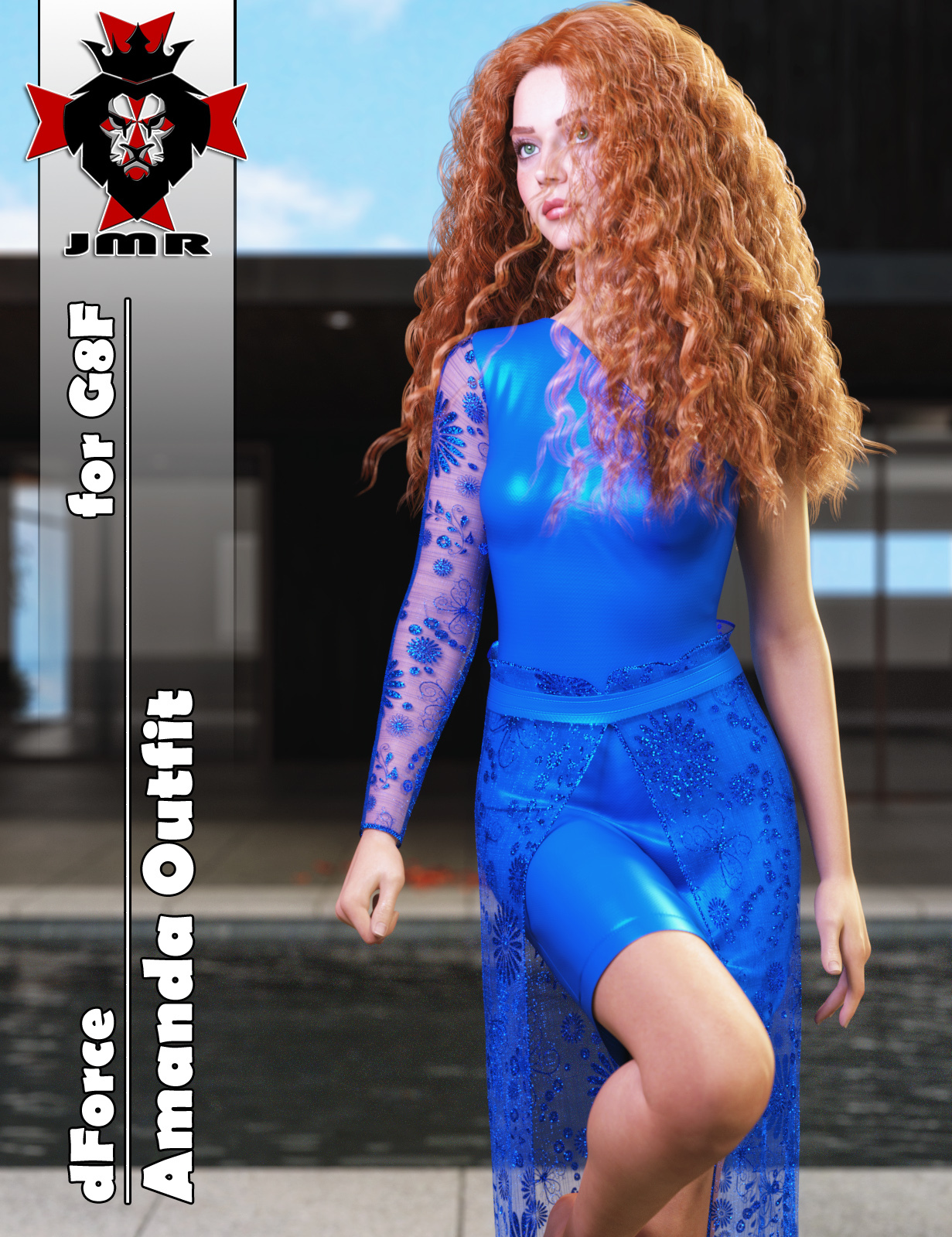 JMR dForce Amanda Outfit for G8F by: JaMaRe, 3D Models by Daz 3D