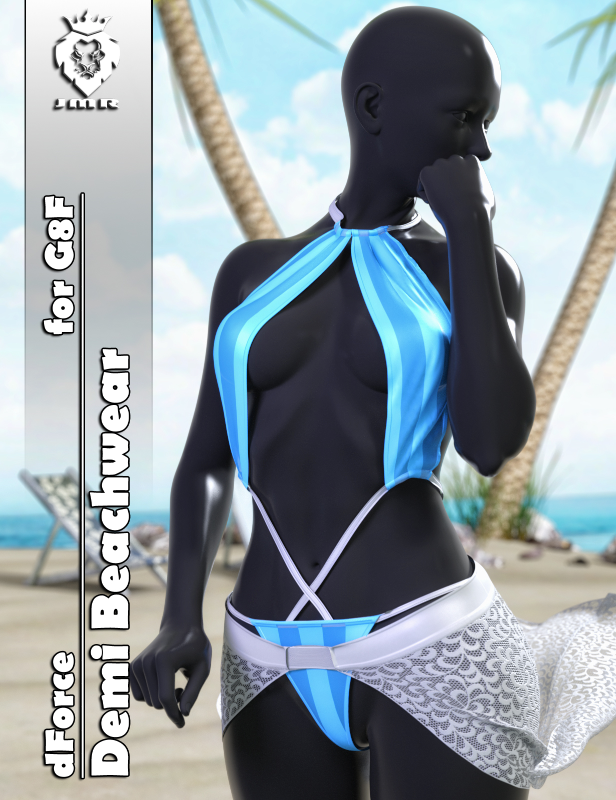 JMR dForce Demi Beachwear for G8F by: JaMaRe, 3D Models by Daz 3D