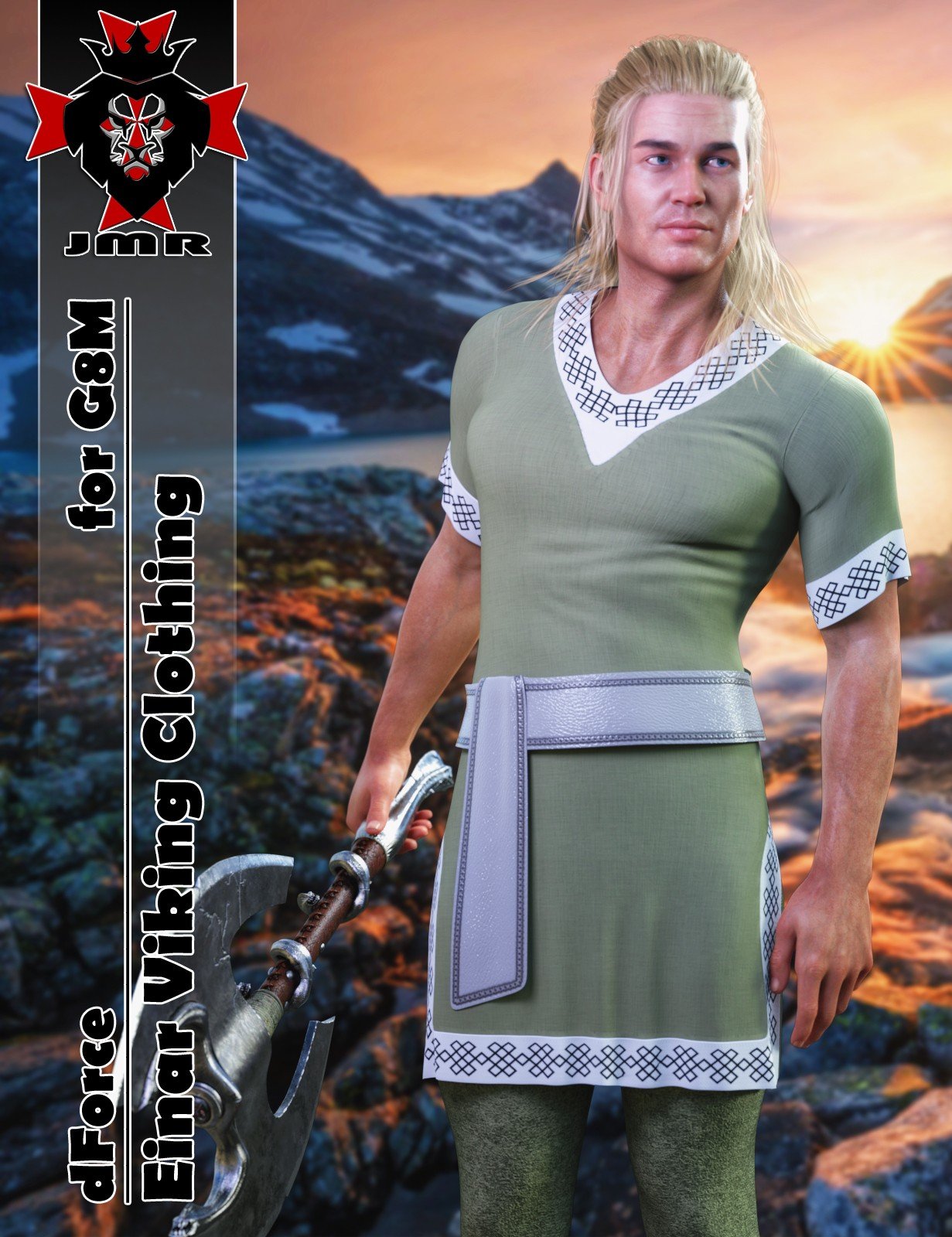 JMR dForce Einar Viking Clothing for G8M by: JaMaRe, 3D Models by Daz 3D