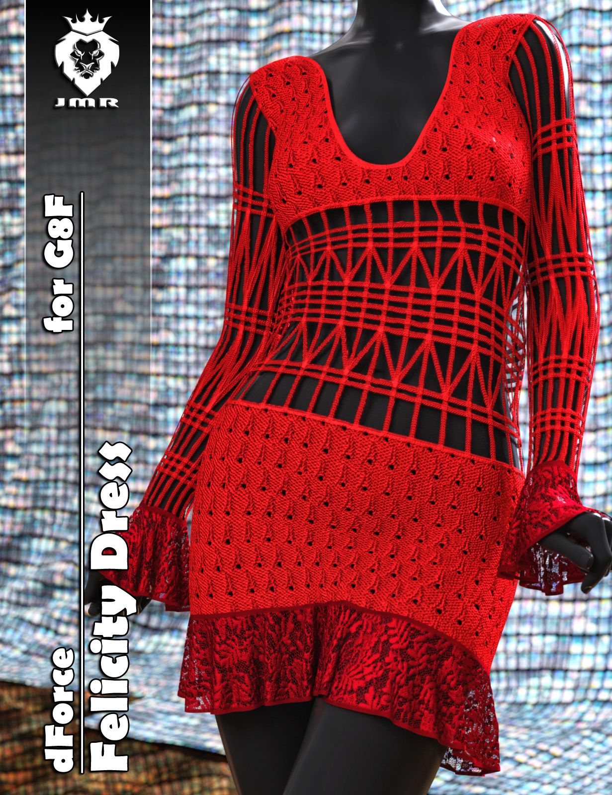 JMR dForce Felicity Dress for G8F by: JaMaRe, 3D Models by Daz 3D