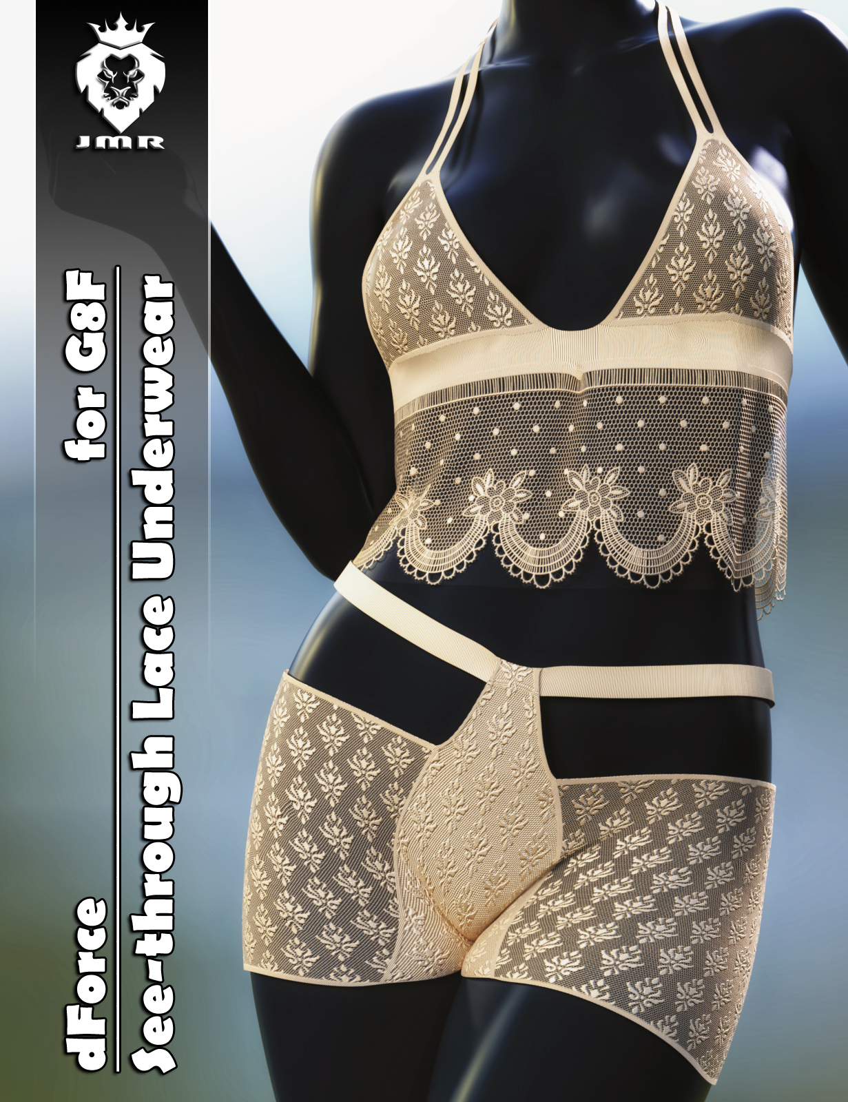 JMR dForce See-through Lace Underwear for G8F by: JaMaRe, 3D Models by Daz 3D
