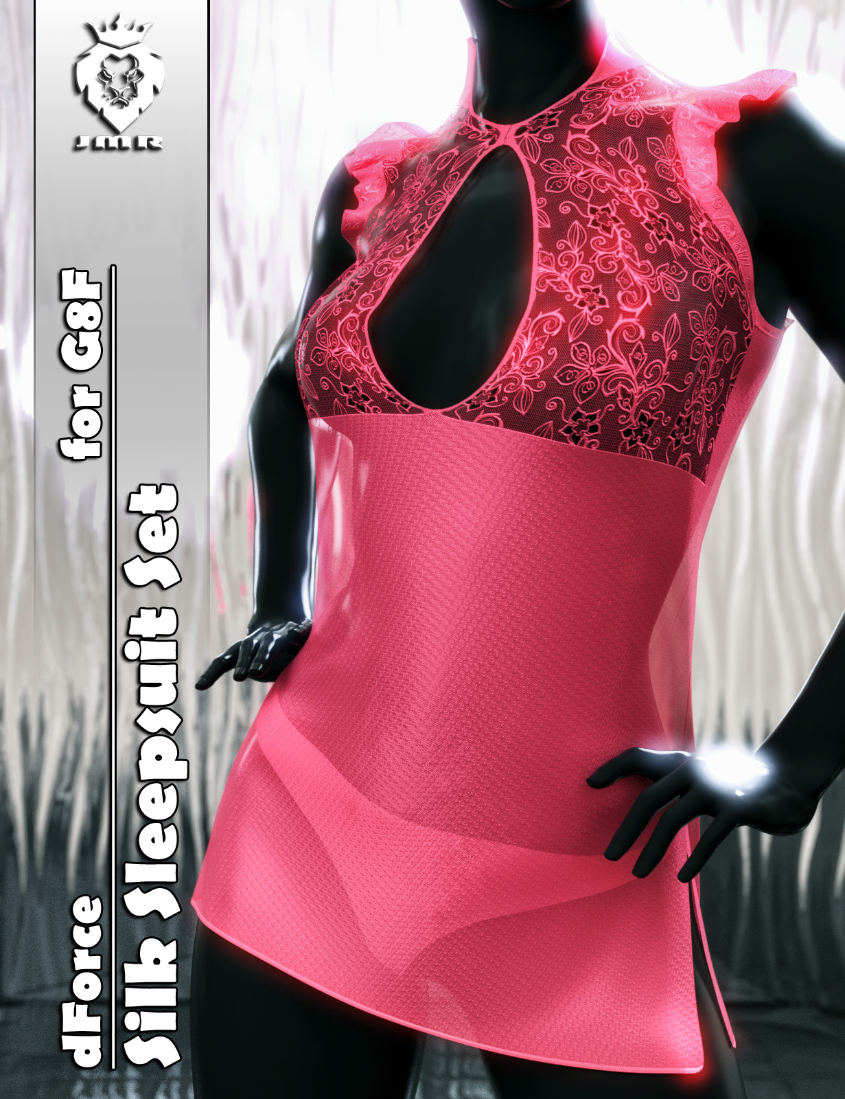 JMR dForce Silk Sleepsuit Set for G8F by: JaMaRe, 3D Models by Daz 3D