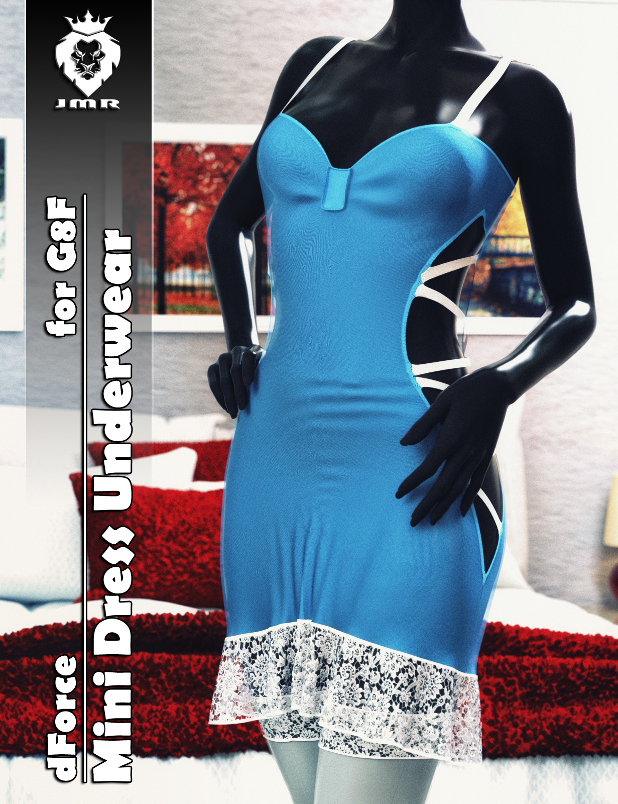 JMR dForce Mini Dress Underwear for G8F by: JaMaRe, 3D Models by Daz 3D
