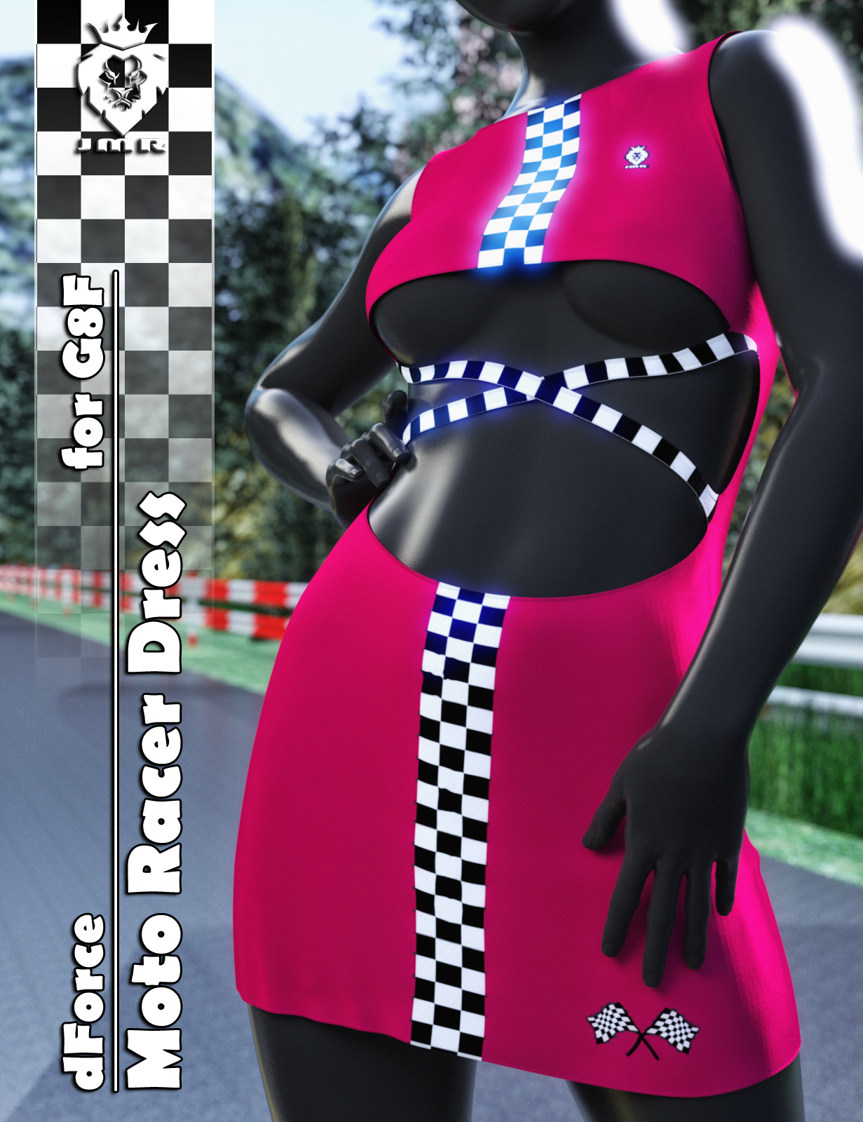JMR dForce Moto Racer Dress for G8F by: JaMaRe, 3D Models by Daz 3D