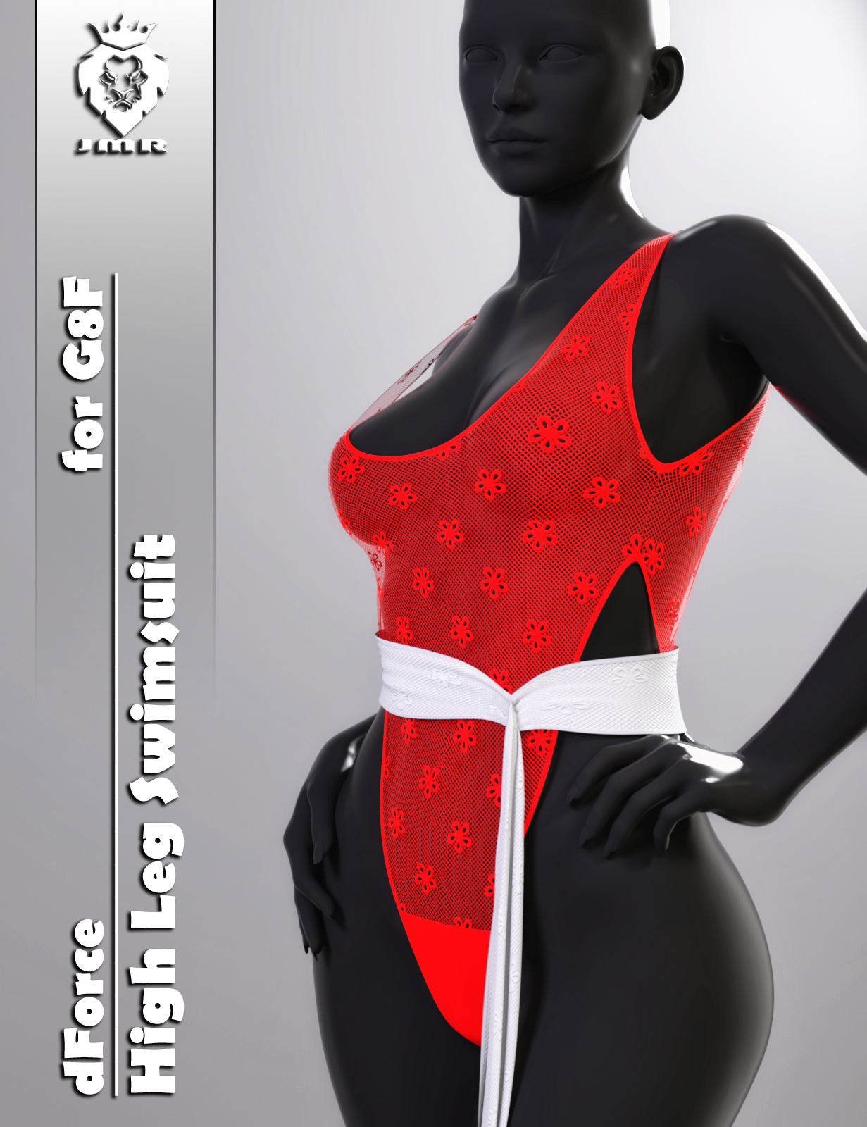 JMR dForce High Leg Swimsuit for G8F by: JaMaRe, 3D Models by Daz 3D
