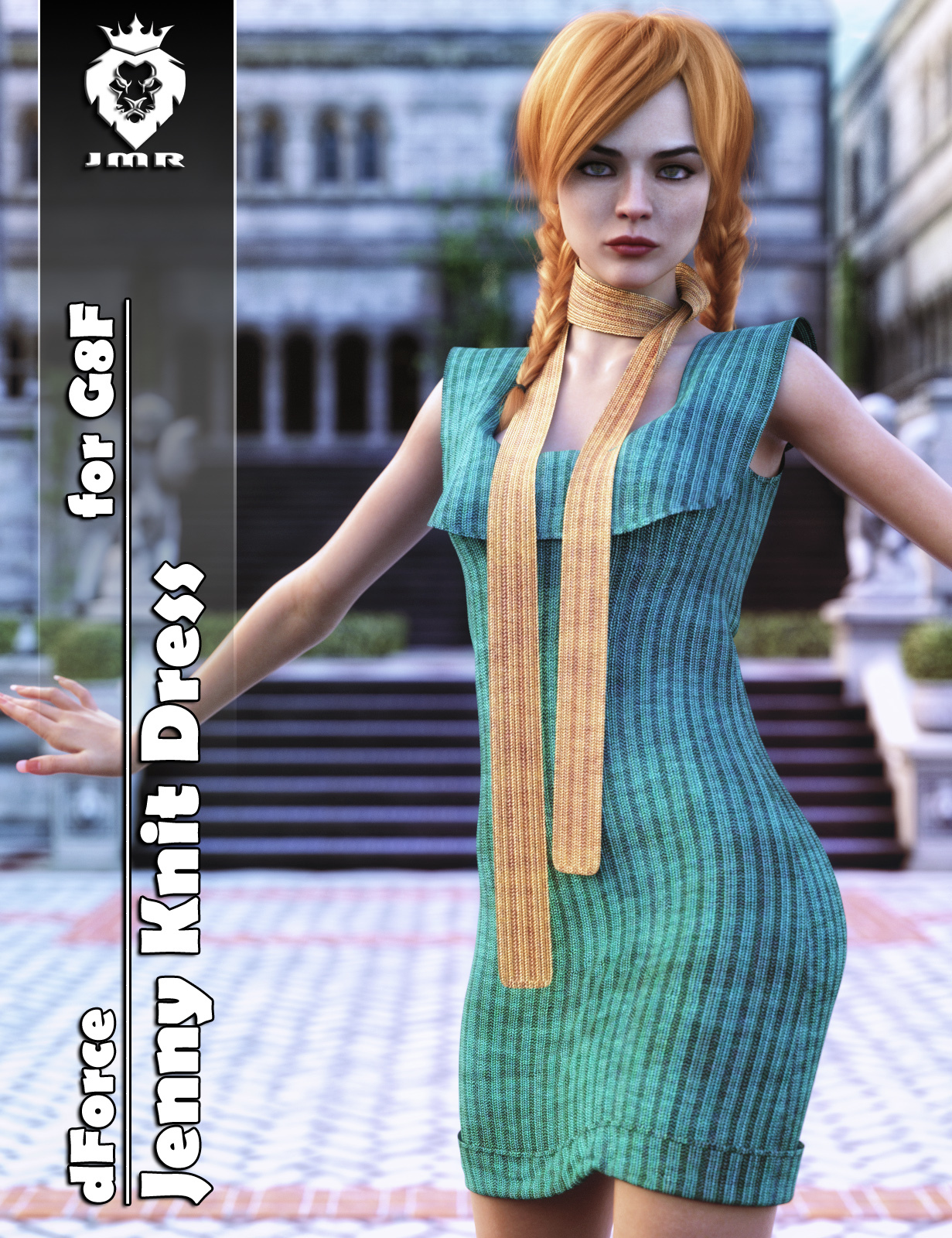 JMR dForce Jenny Knit Dress for G8F by: JaMaRe, 3D Models by Daz 3D