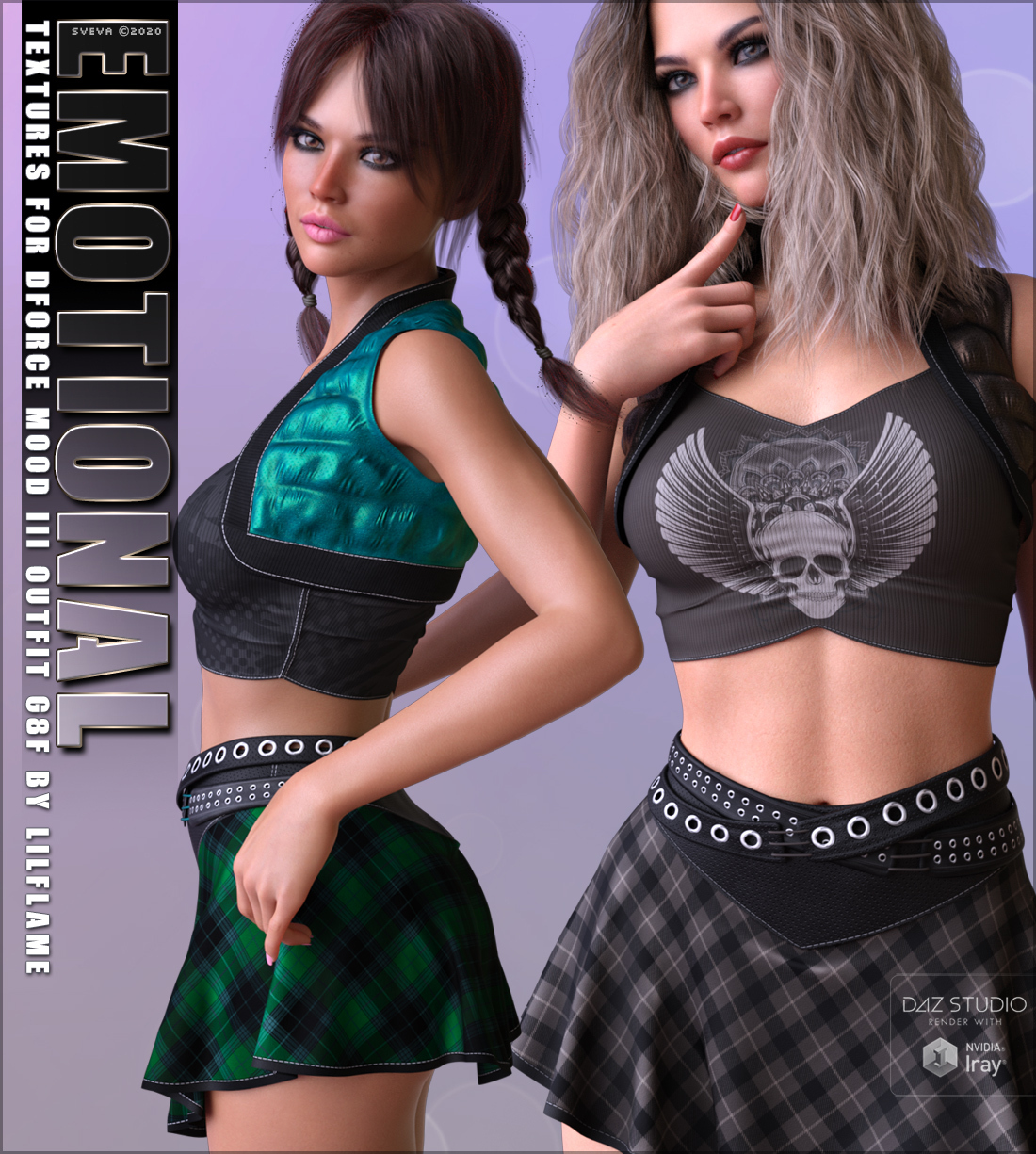 Emotional Textures for dForce Mood III Outfit G8F by: Sveva, 3D Models by Daz 3D