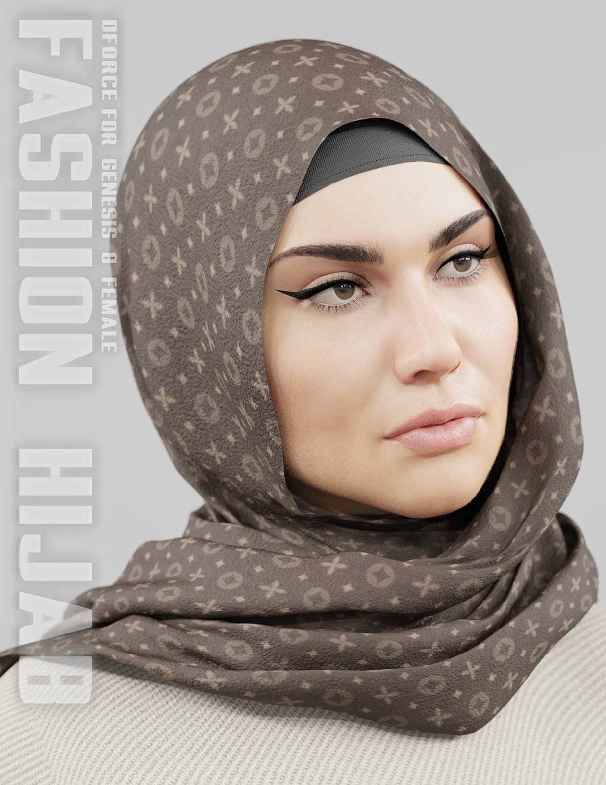 dForce Fashion Hijab - G8F by: Vicey3D, 3D Models by Daz 3D