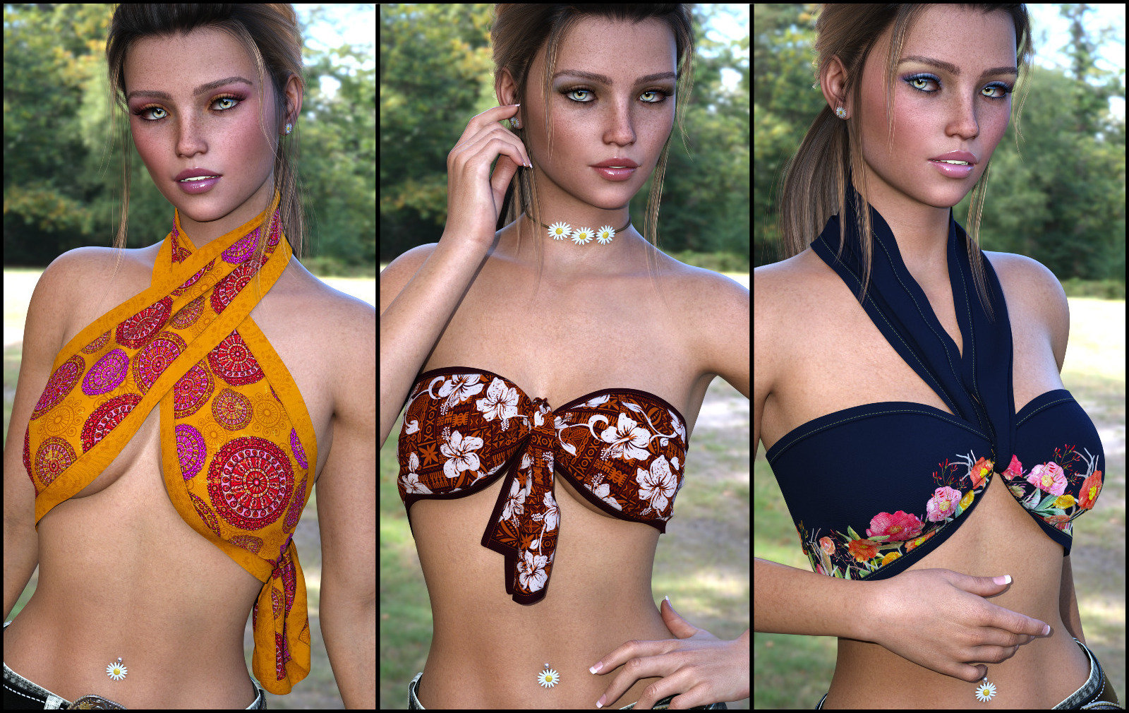7th Ave: Bandana Tops G8F by: 3-D Arena, 3D Models by Daz 3D