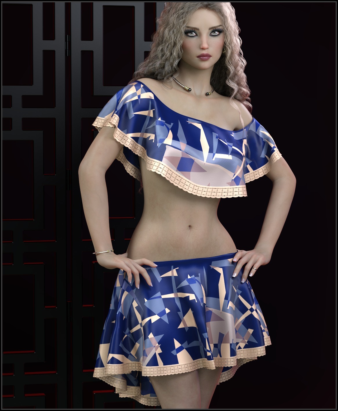 7th Ave: dforce - Celeste Outfit for G8F by: 3-D Arena, 3D Models by Daz 3D