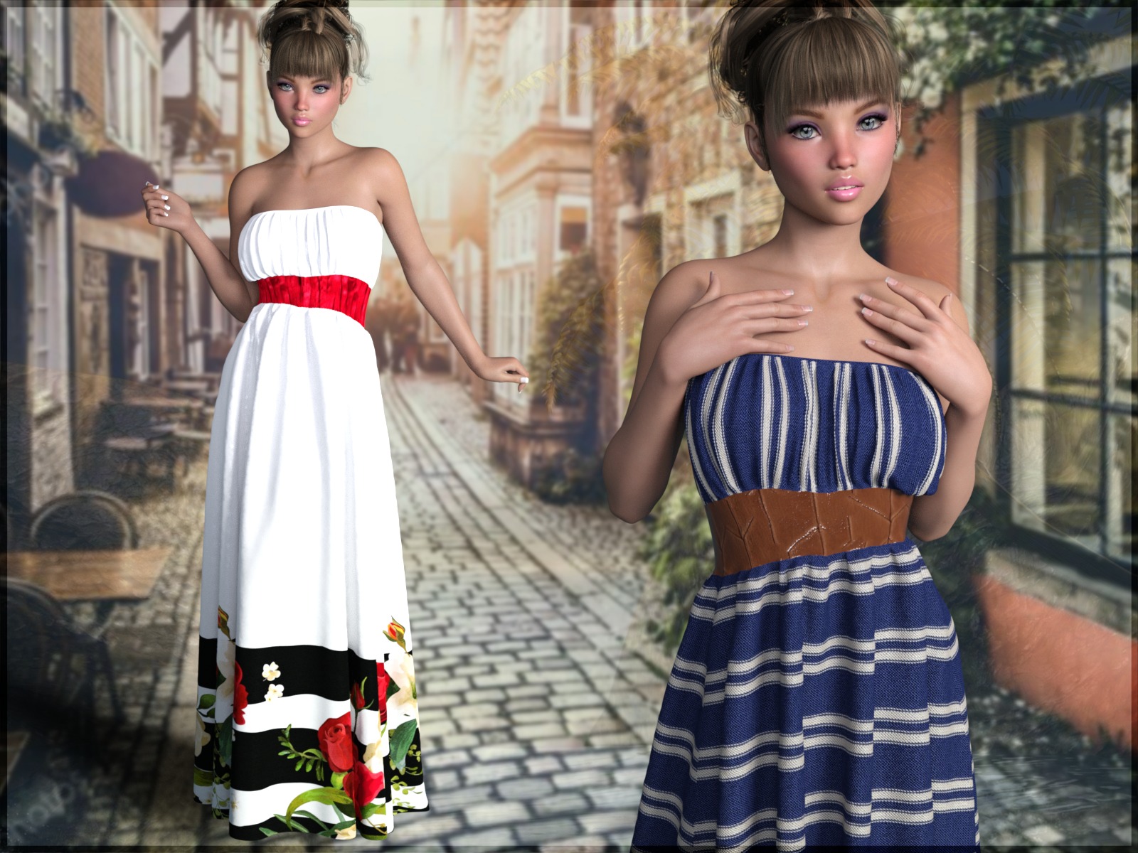 7th Ave: dForce - Fabulous Dress for G8F by: 3-D Arena, 3D Models by Daz 3D