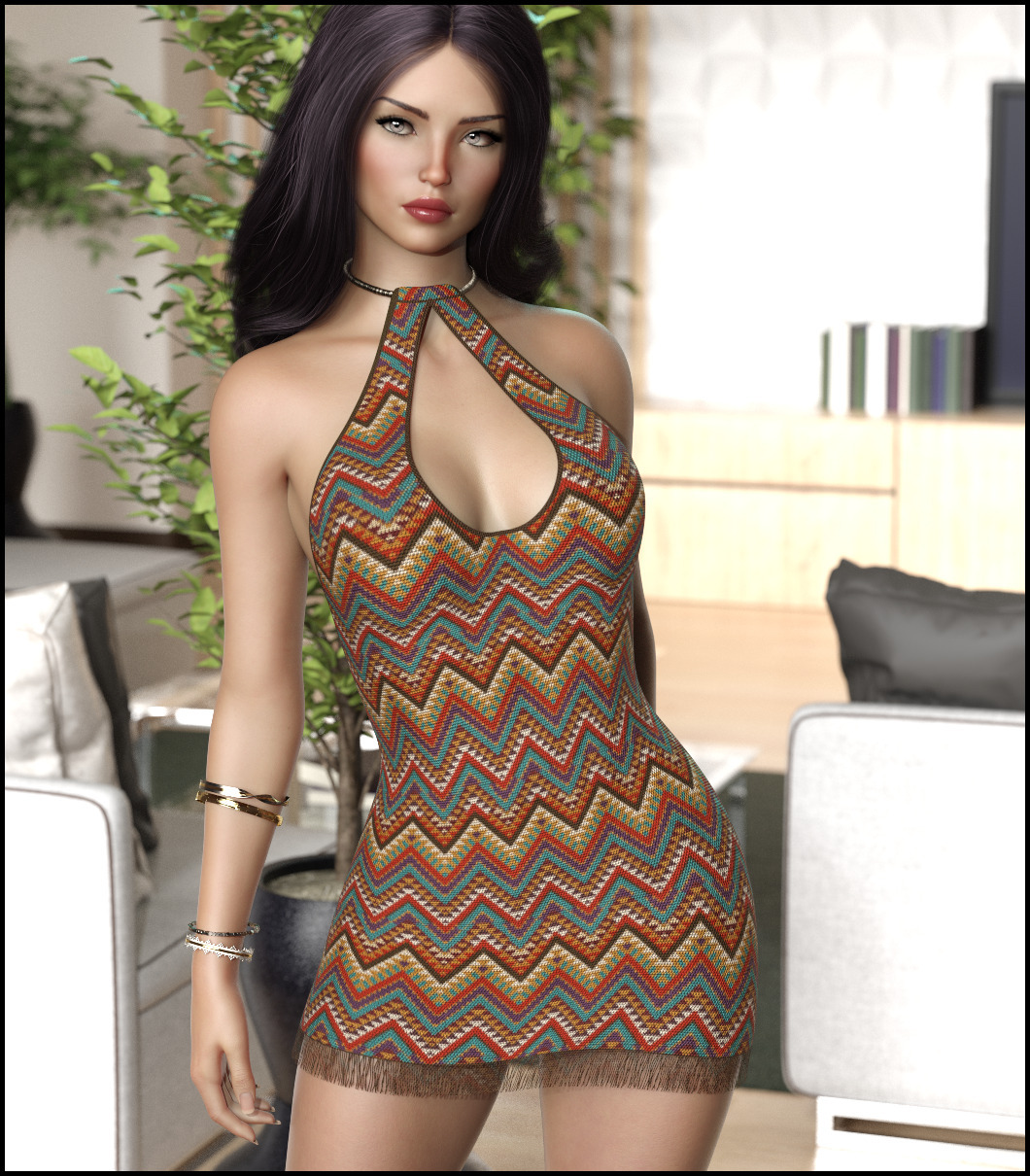7th Ave: dForce - Halter Dress for Genesis 8 Females by: 3-D Arena, 3D Models by Daz 3D