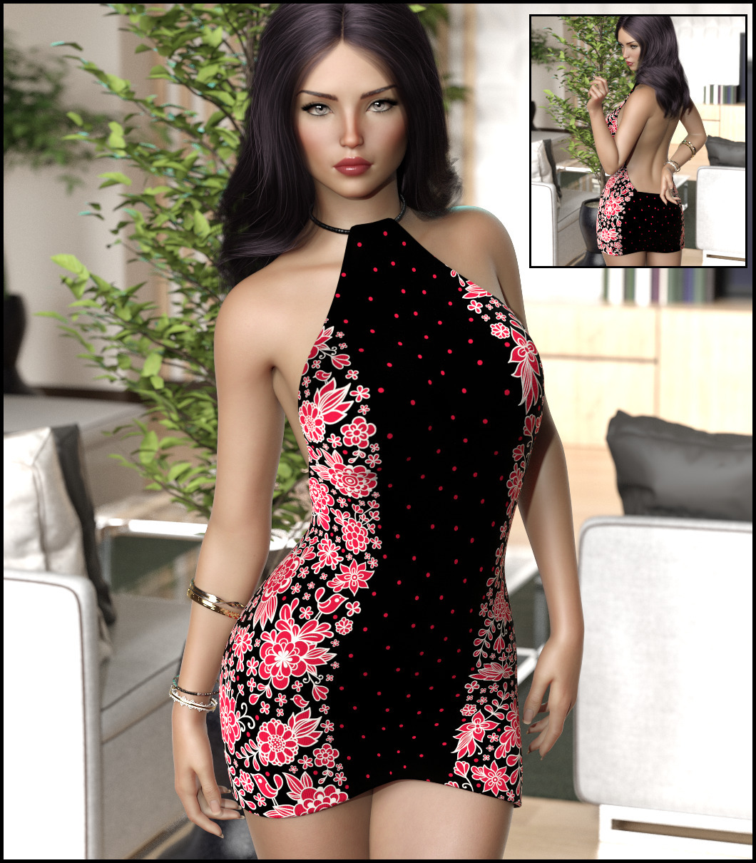 7th Ave: dForce - Halter Dress for Genesis 8 Females | Daz 3D