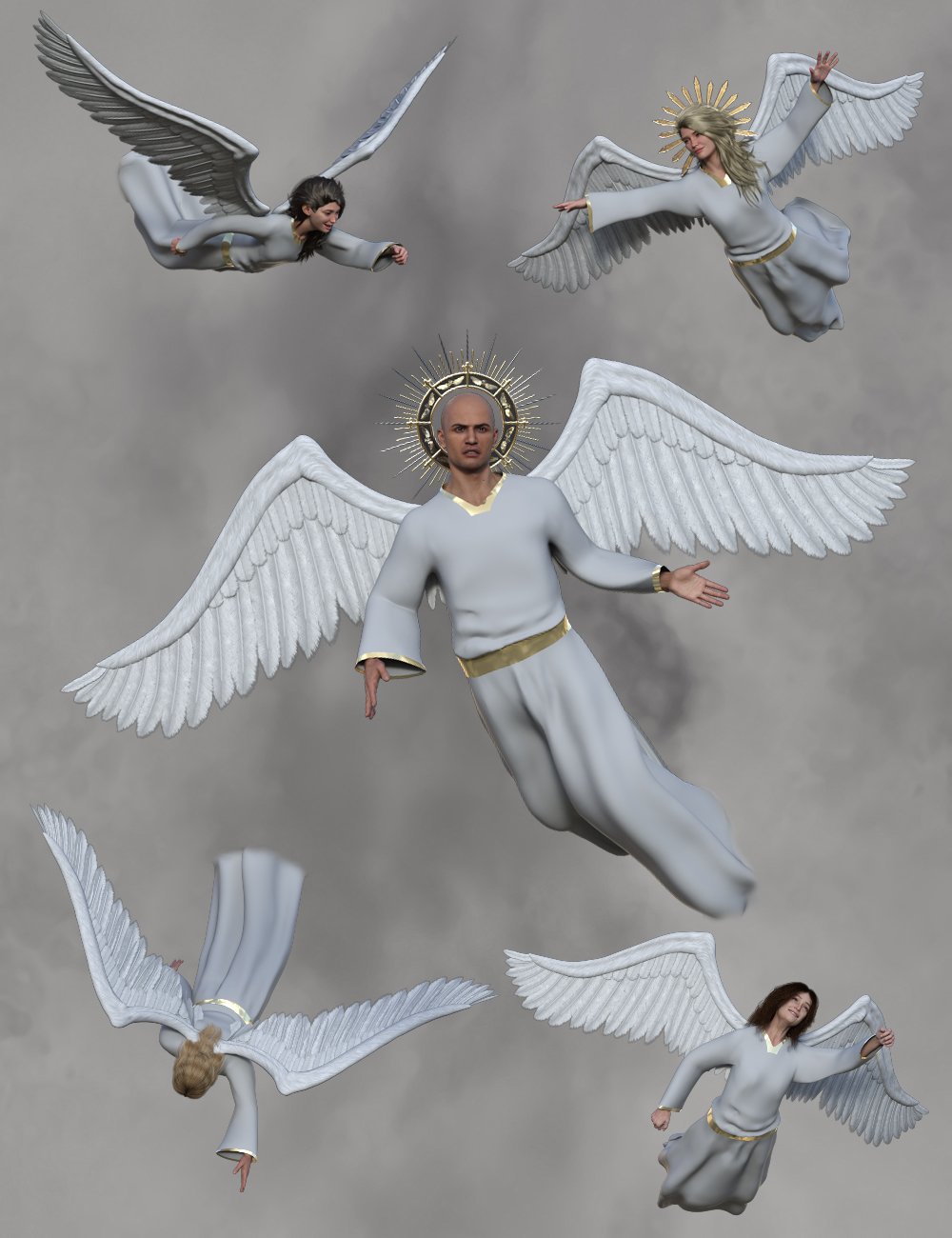 Flying Poses for Genesis 9 by: midnight_stories, 3D Models by Daz 3D