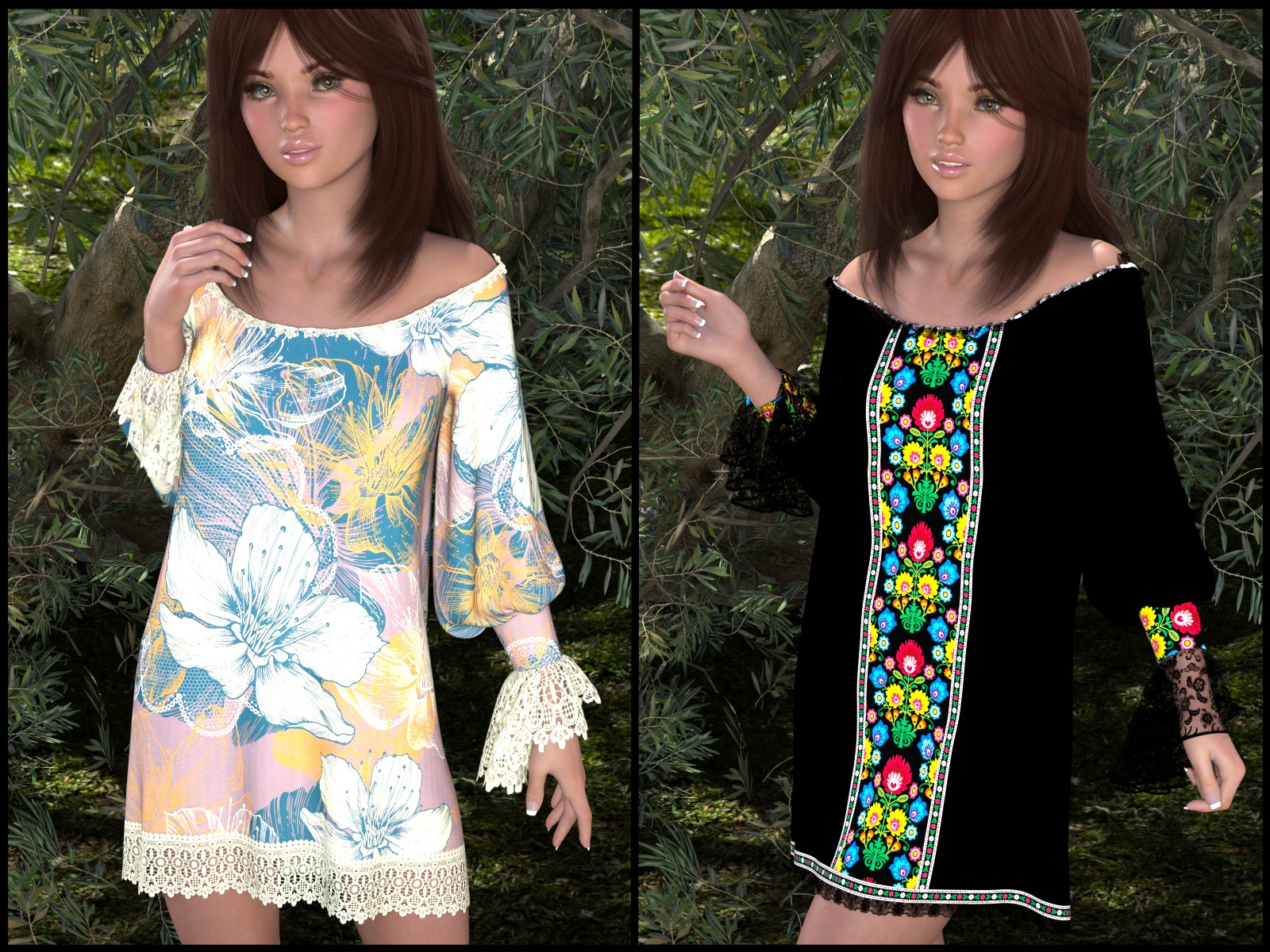 7th Ave: dForce - Summer Shift Dress for G8F by: 3-D Arena, 3D Models by Daz 3D