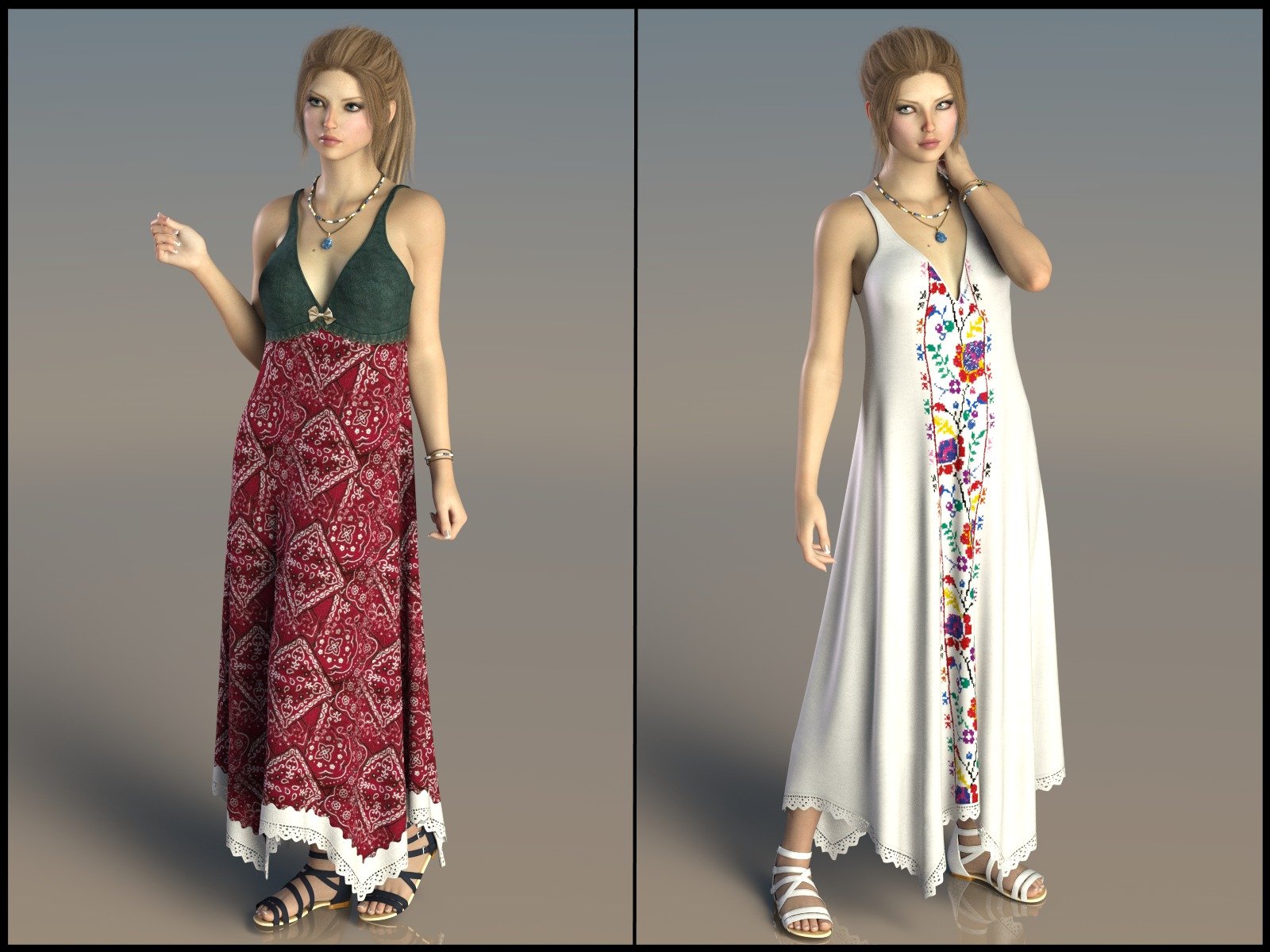 7th Ave: dForce - Sundress for G8F by: 3-D Arena, 3D Models by Daz 3D