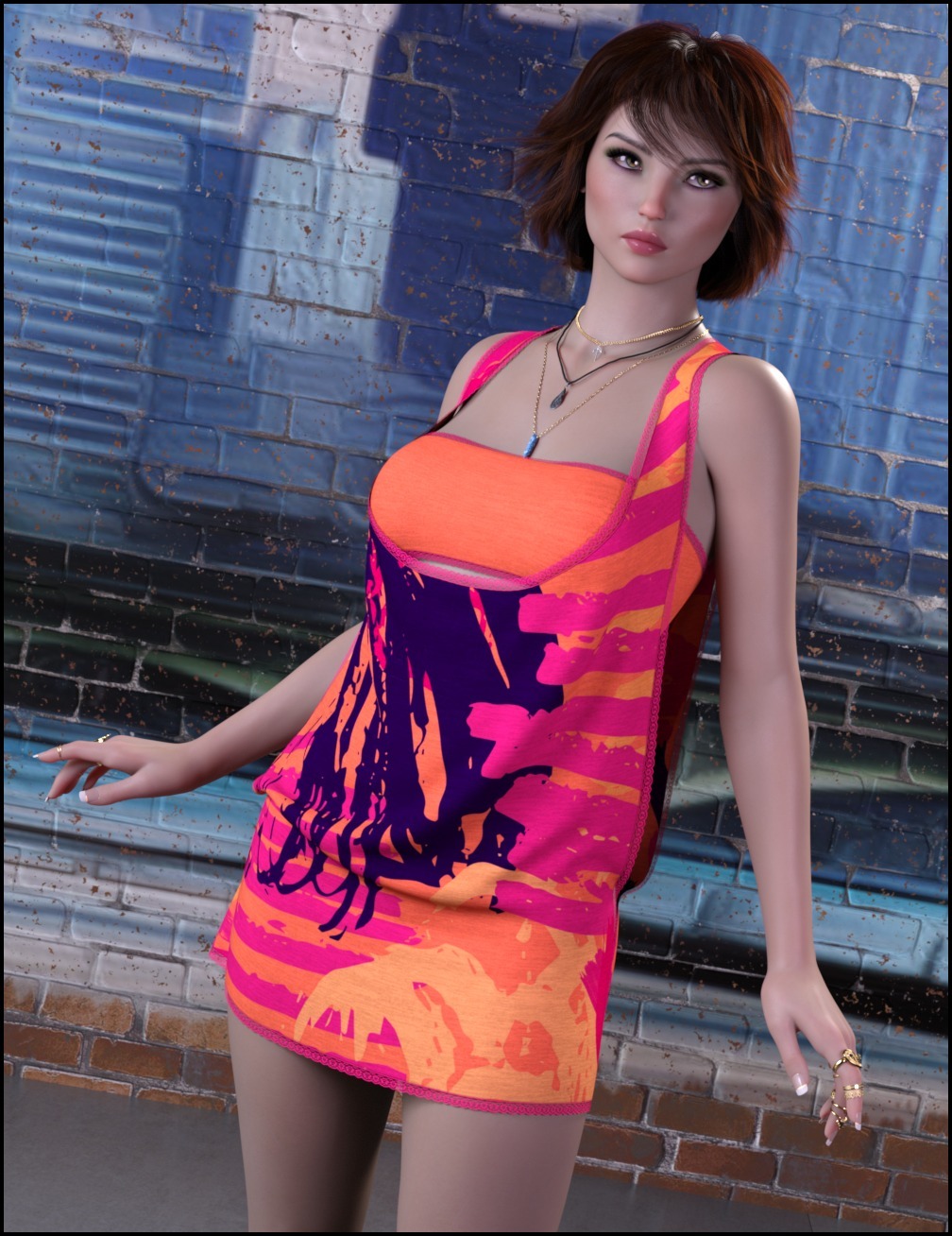 7th Ave: dForce - Yolanda Dress for G8F by: 3-D Arena, 3D Models by Daz 3D