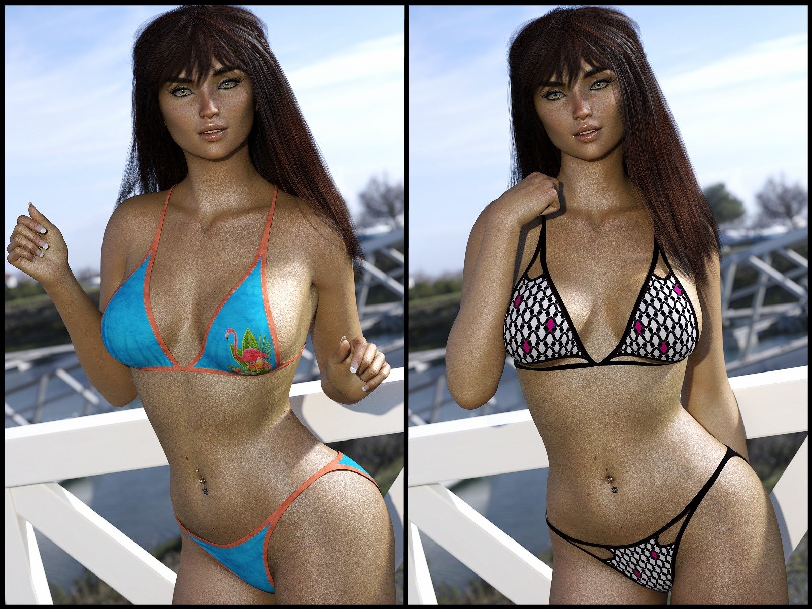 Sirens: Vision Bikini for Genesis 8 Females by: 3-D Arena, 3D Models by Daz 3D