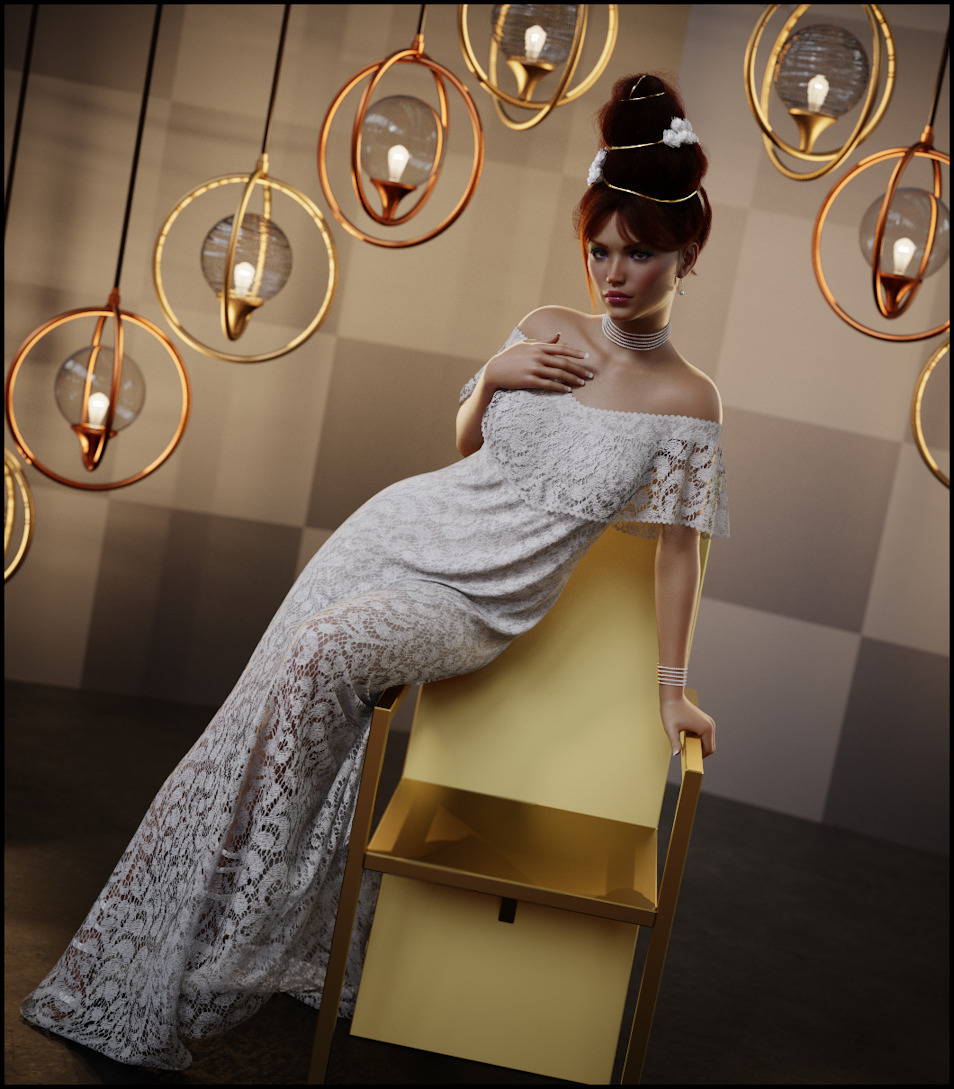 7th Ave: dForce - Evelyn Gown for G8Fs by: 3-D Arena, 3D Models by Daz 3D