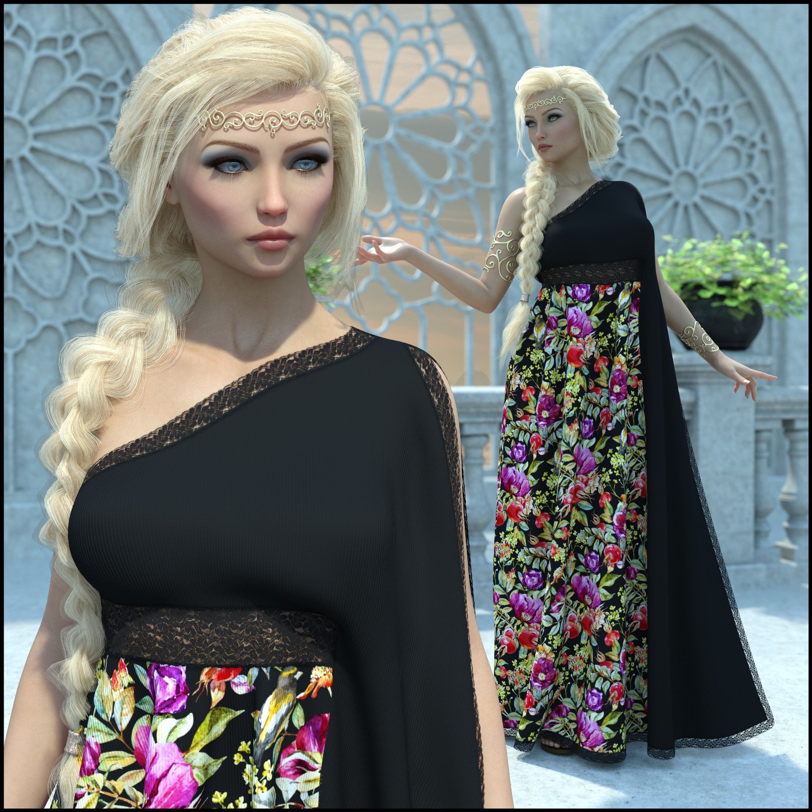 Epic: dForce - Rossetti Gown for G8F | Daz 3D