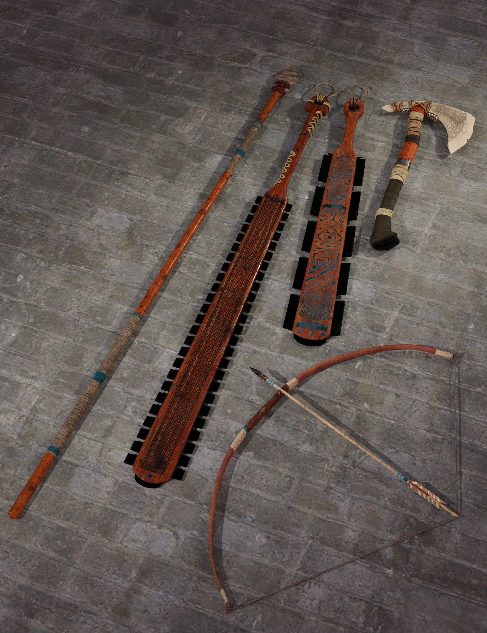 Xocoyotl Weapons Collection by: Britech, 3D Models by Daz 3D