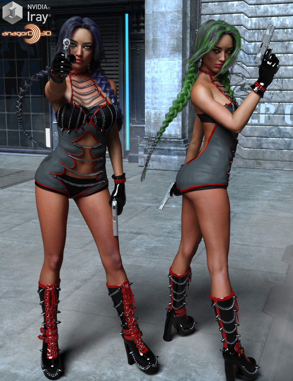 LUST - HARDCORE-R2 for G3 females by: Anagord, 3D Models by Daz 3D