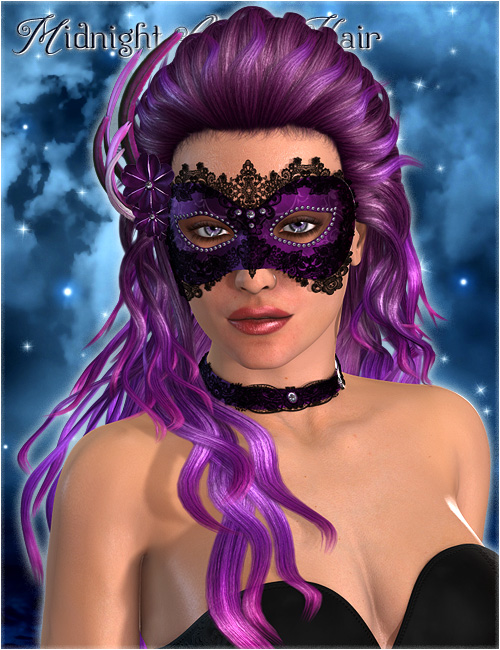 Midnight Queen Hair by: Valea, 3D Models by Daz 3D