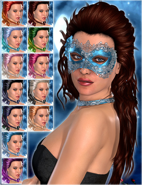 Midnight Queen Hair by: Valea, 3D Models by Daz 3D