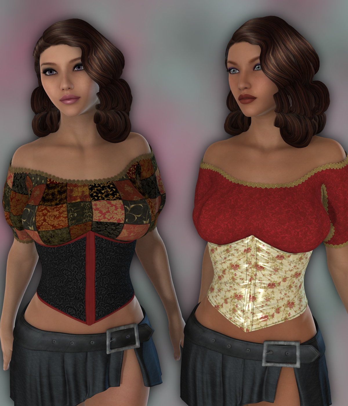 VERSUS - Lace Crop Top for Genesis 3 Females by: Anagord, 3D Models by Daz 3D