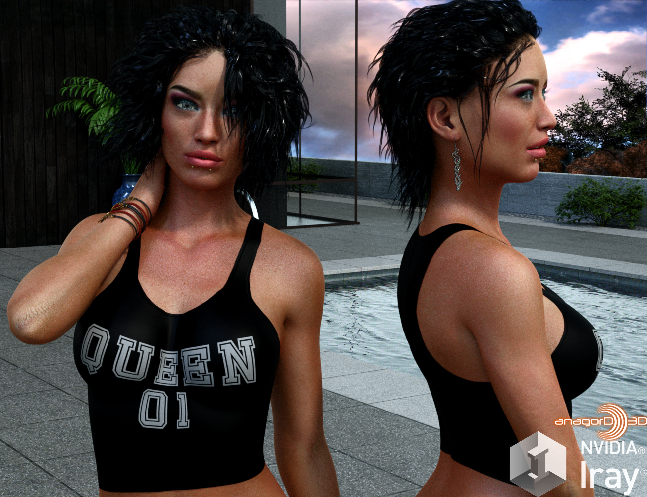 VERSUS - Wet Tshirt for G3F | Daz 3D