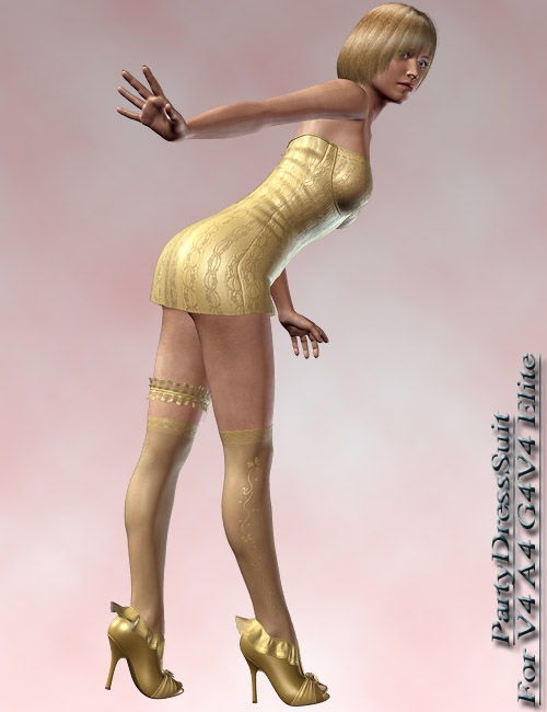 Party Dress Suit For V4 by: dx30, 3D Models by Daz 3D