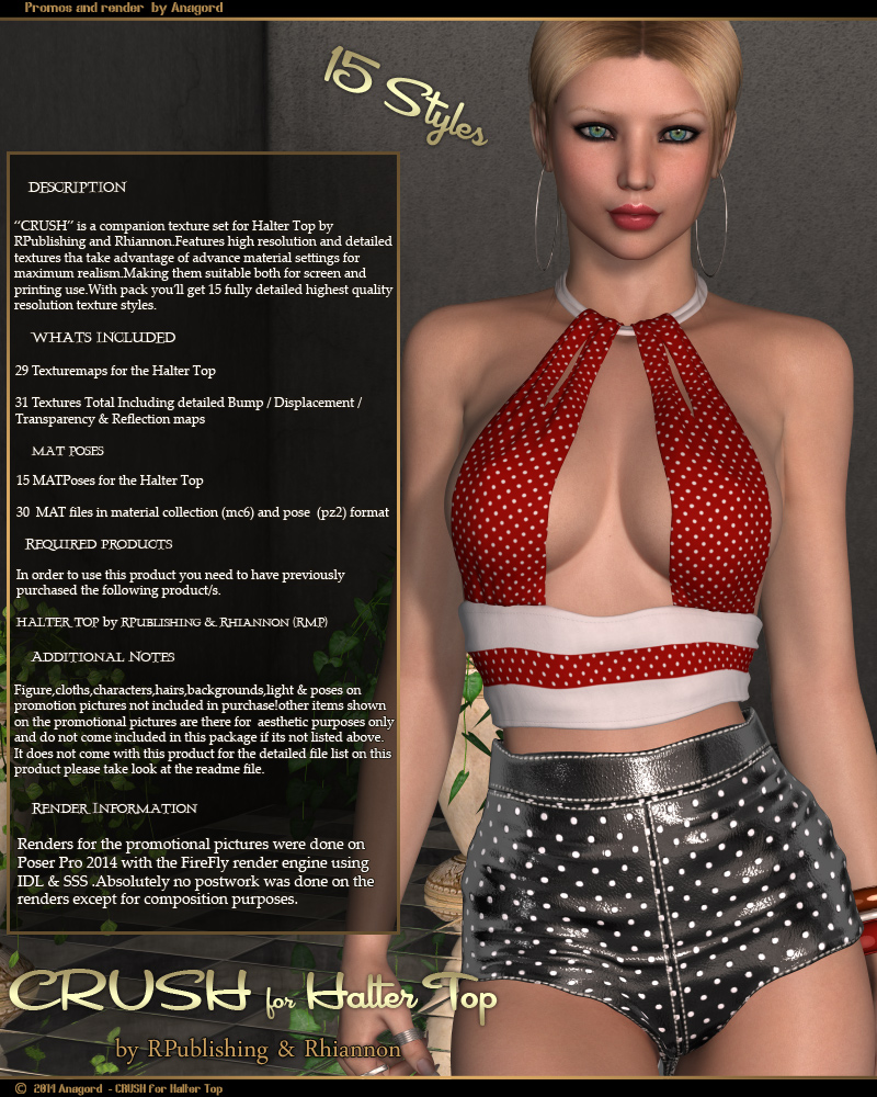 CRUSH for Halter Top by: Anagord, 3D Models by Daz 3D