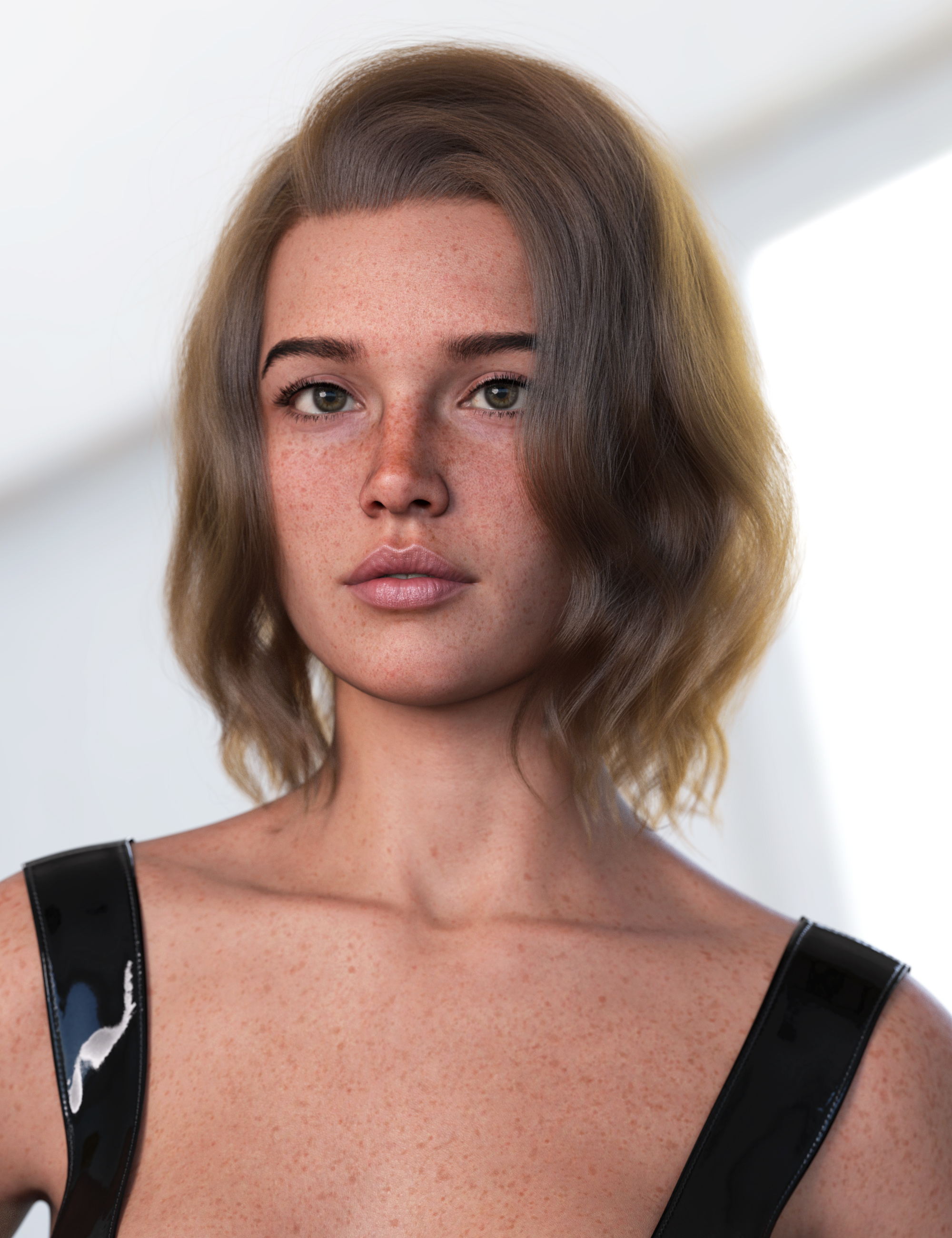 dForce Strand-Based Top Wave Long Bob Hair for Genesis 9 by: outoftouch, 3D Models by Daz 3D