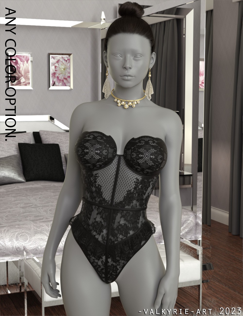 InStyle - X-Fashion One Piece Teddy by: valkyrie, 3D Models by Daz 3D