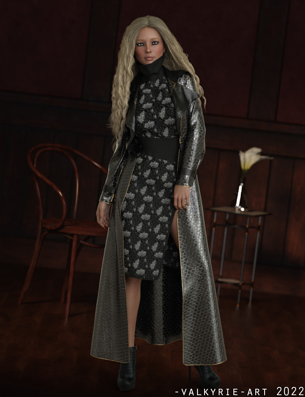 InStyle - Trench Coat dforce outfit for Genesis 8 & 8.1 Females by: valkyrie, 3D Models by Daz 3D