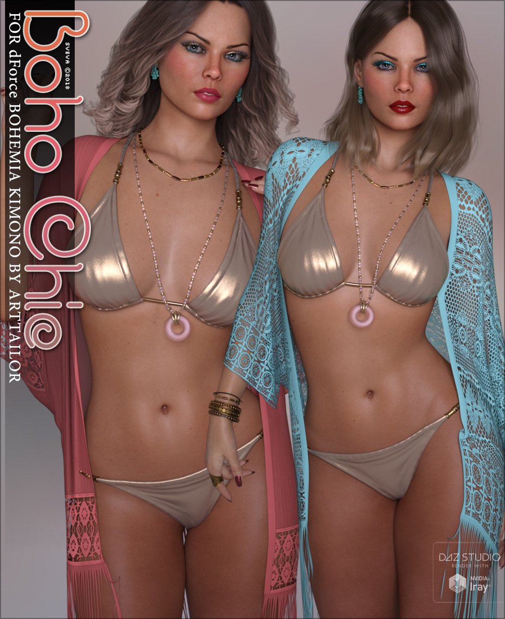 Boho Chic for dForce Bohemia Kimono G8F by: Sveva, 3D Models by Daz 3D