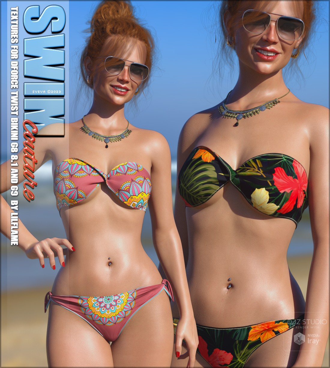 SWIM Couture Textures for Twist Bikini by: Sveva, 3D Models by Daz 3D