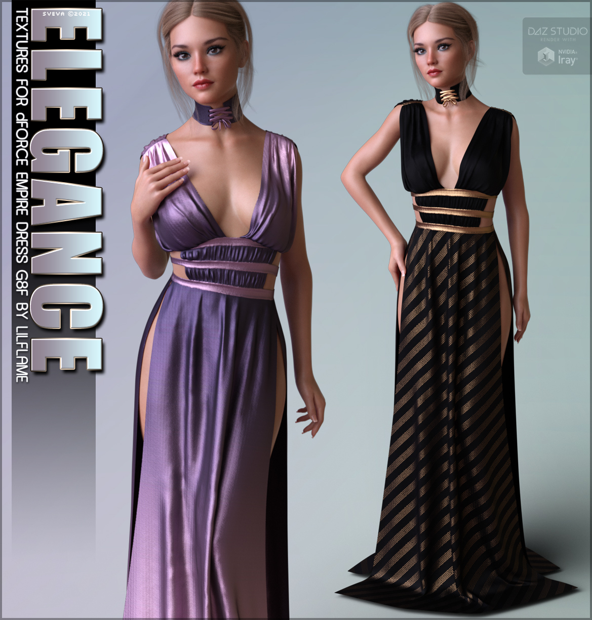 Elegance Textures for dForce Empire Dress G8F by: Sveva, 3D Models by Daz 3D