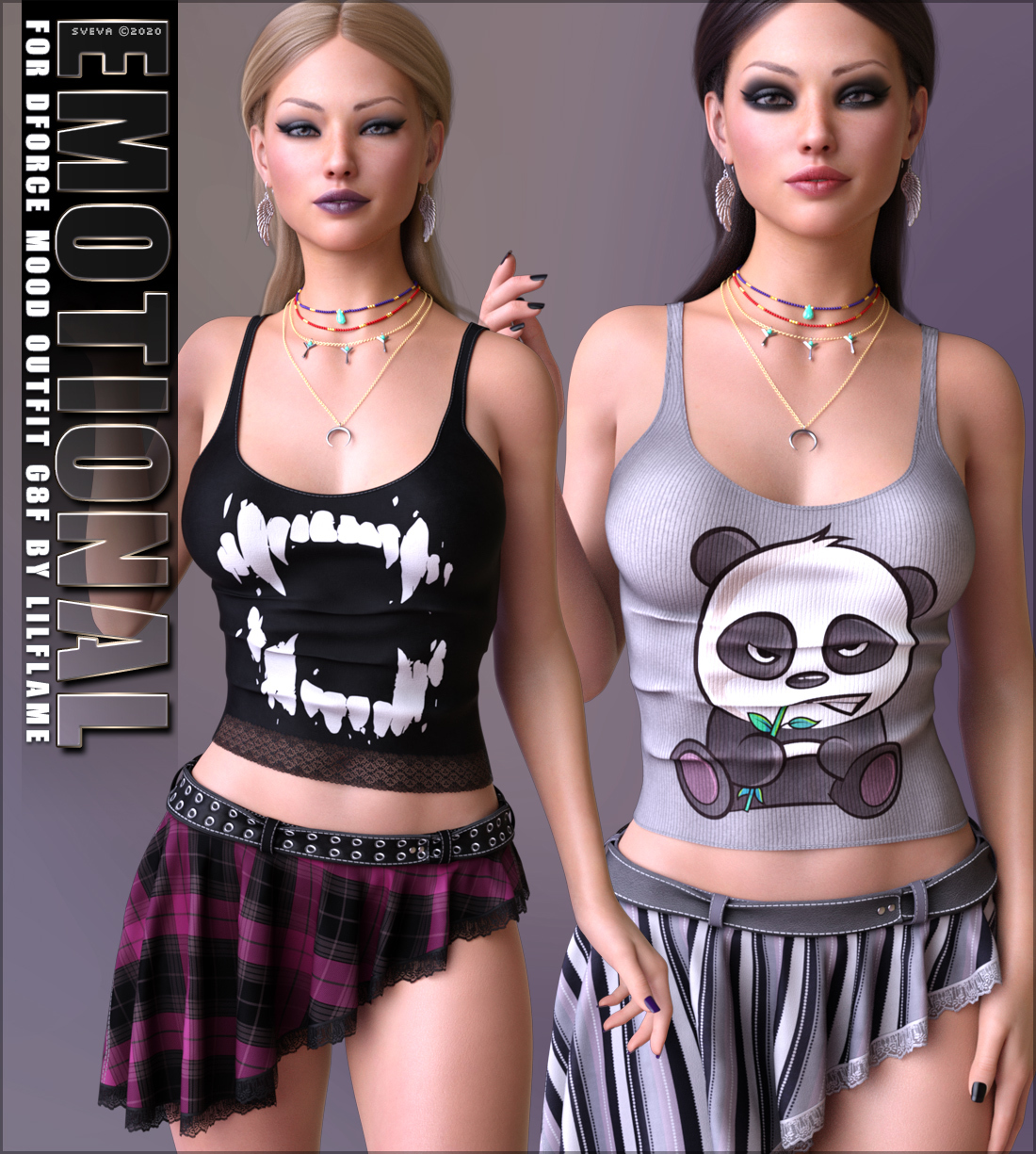 Emotional for dForce Mood Outfit G8F by: Sveva, 3D Models by Daz 3D