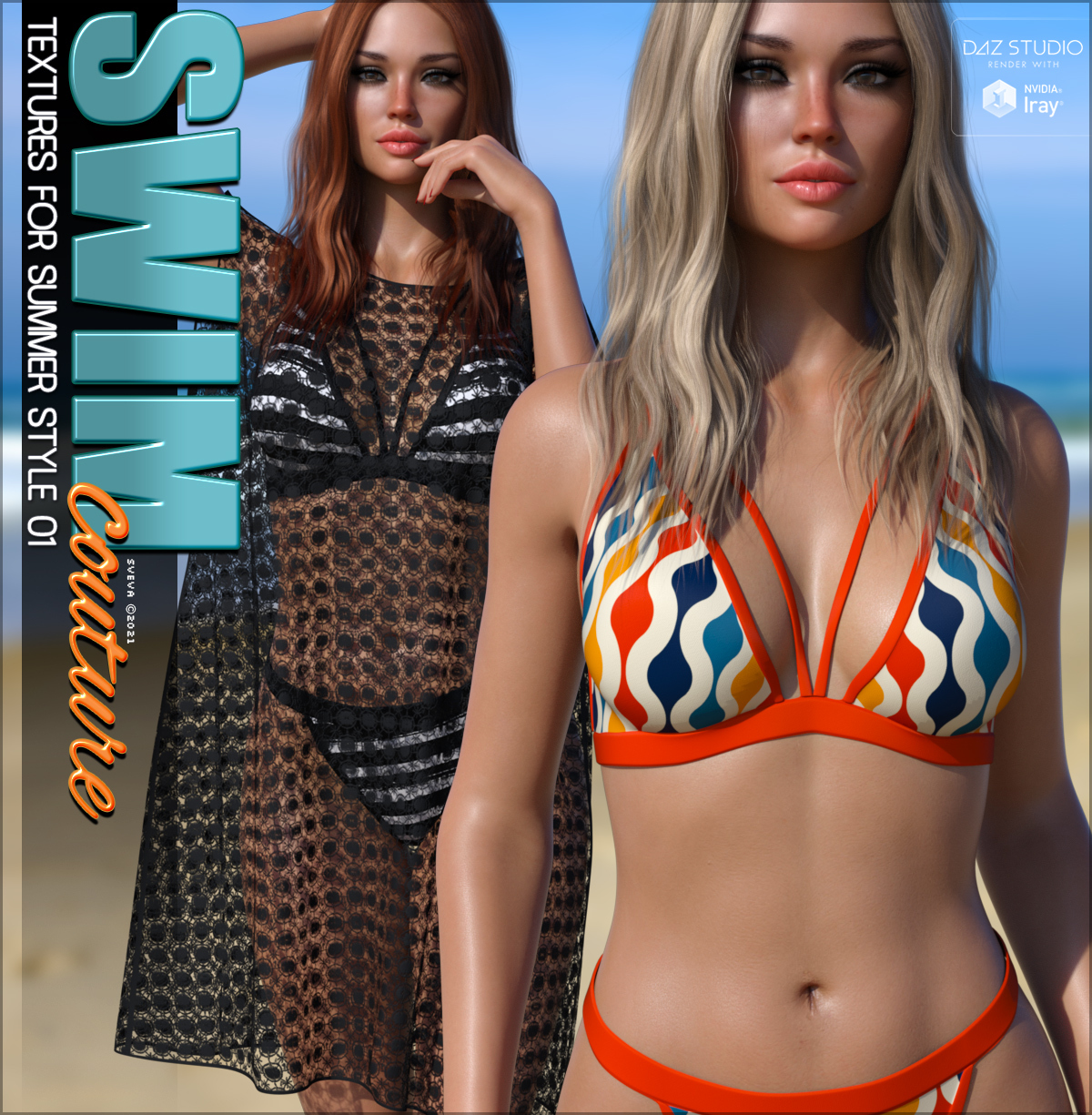 SWIM Couture Textures for Summer Style 01 by: Sveva, 3D Models by Daz 3D